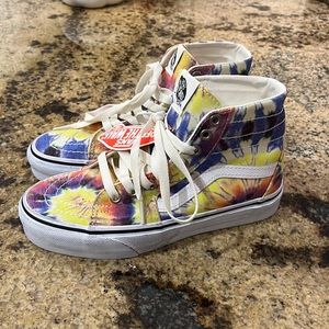 Vans Tie-Dye High Top Sneakers - Yellow, Blue, Purple